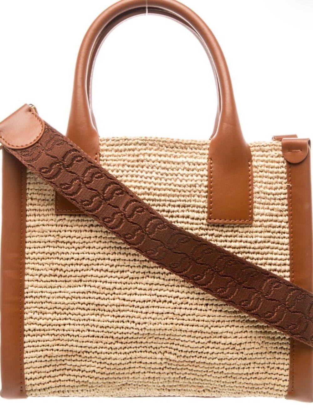 Christian Louboutin Mini By My Side Raffia & Leather Tote with Detachable Strap - Picture 2 of 16